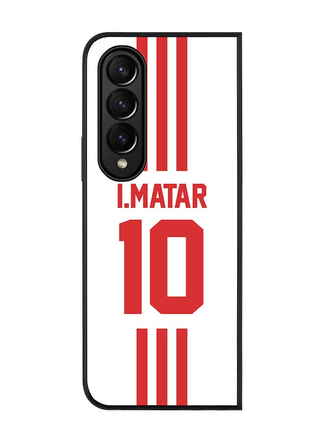 Stylizedd Rugged Black edge case for Samsung Galaxy Z Fold4 Slim fit Soft Case Flexible Rubber Edges Anti Drop TPU Gel Thin Cover - Football Team - UAE Player Name - I.Matar - Image 1