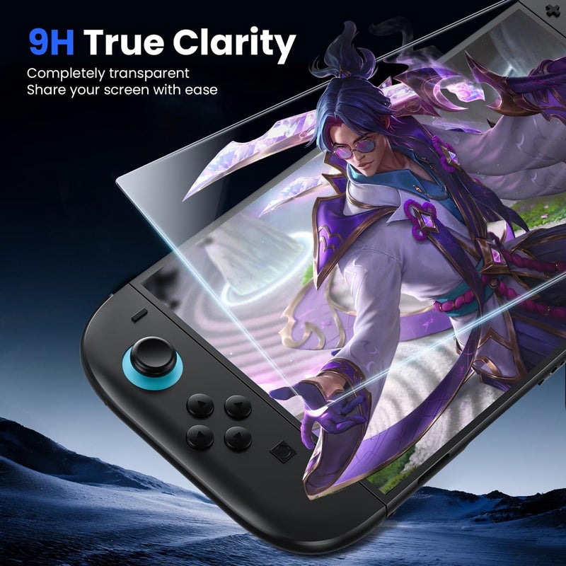 ويسكن واقي شاشة زجاجي مقسّى لجهاز Nintendo Switch 2 2025 - [إزالة الغبار التلقائي] واقي شاشة عالي الوضوح بصلابة 9H، فيلم واقي كامل التغطية، خالٍ من الفقاعات، مضاد لبصمات الأصابع - Image 3
