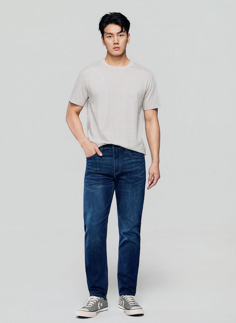 GIORDANO Men Tapered Stretch Denim Indigo Jeans - Image 2