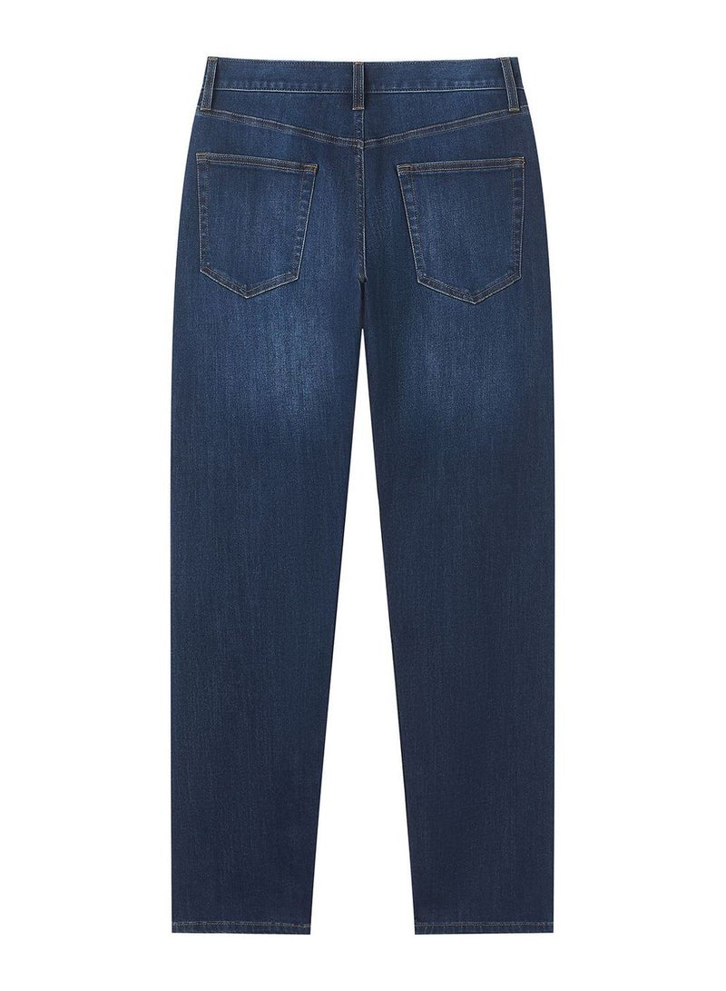 GIORDANO Men Tapered Stretch Denim Indigo Jeans - Image 4