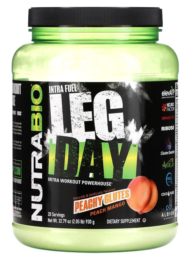 NutraBio Intra Fuel Leg Day Peachy Glutes Peach Mango 2.05 lb (930 g)
