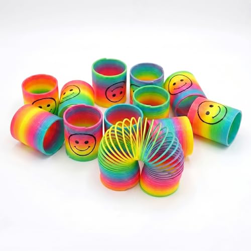 Vastate Spring Toy 12 Pcs – Multicolor Magic Smiley Slinky, Stretchy Expandable Fidget Toys for Kids & Adults, Stress Relief, Compact, Portable, Durable, Flexible Sensory Play Set for All Age Groups - Image 1