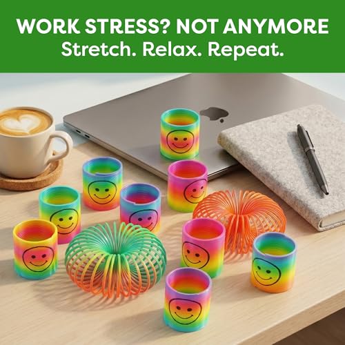 Vastate Spring Toy 12 Pcs – Multicolor Magic Smiley Slinky, Stretchy Expandable Fidget Toys for Kids & Adults, Stress Relief, Compact, Portable, Durable, Flexible Sensory Play Set for All Age Groups - Image 2