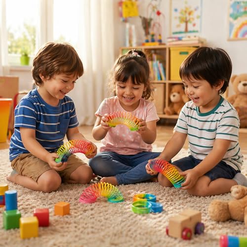 Vastate Spring Toy 12 Pcs – Multicolor Magic Smiley Slinky, Stretchy Expandable Fidget Toys for Kids & Adults, Stress Relief, Compact, Portable, Durable, Flexible Sensory Play Set for All Age Groups - Image 3