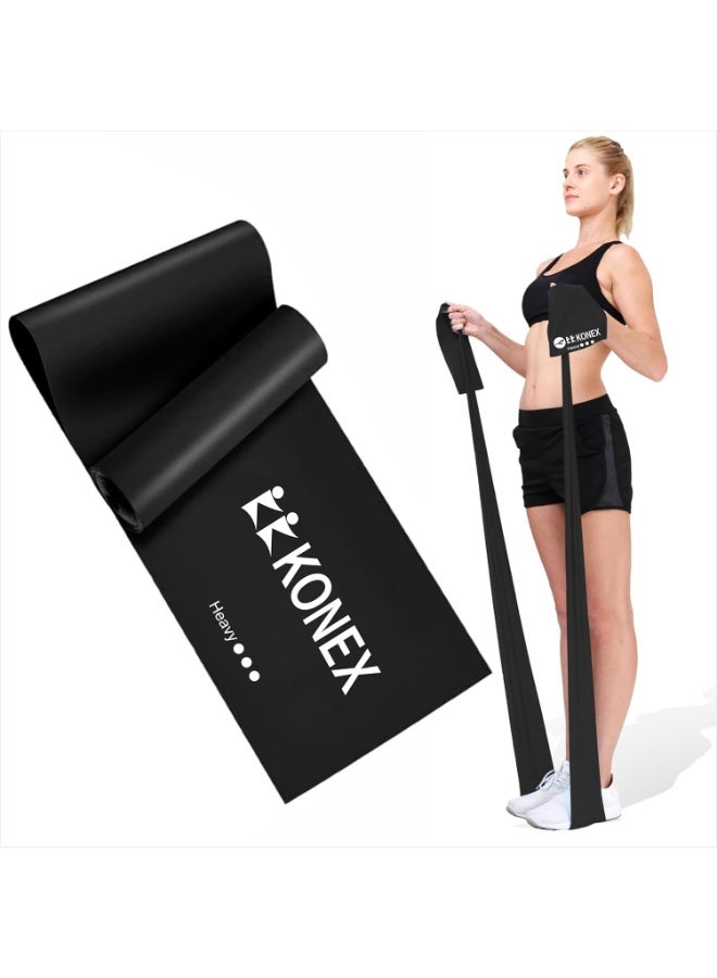 KONEX Natural Latex Resistance Thera Band | Durable & Stretchable | Ideal for Yoga, Pilates, Full Body Workout, Muscle Toning, Weight Training, Stretching & Body Conditioning (Black, 13.5–16 Kg) - Image 1