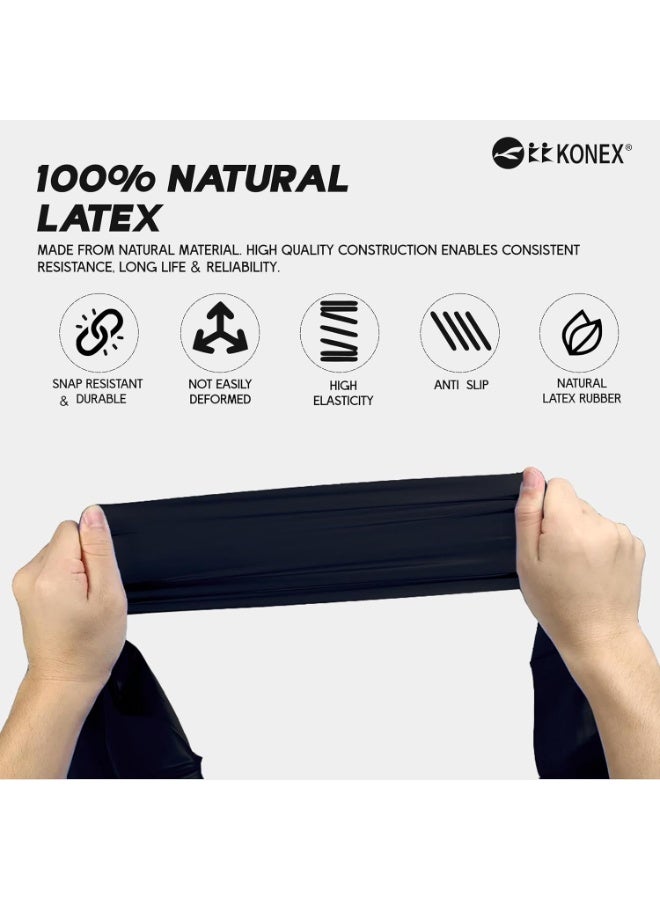 KONEX Natural Latex Resistance Thera Band | Durable & Stretchable | Ideal for Yoga, Pilates, Full Body Workout, Muscle Toning, Weight Training, Stretching & Body Conditioning (Black, 13.5–16 Kg) - Image 3