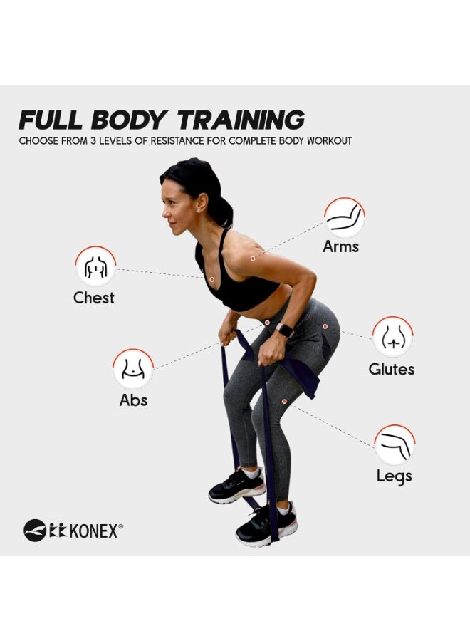 KONEX Natural Latex Resistance Thera Band | Durable & Stretchable | Ideal for Yoga, Pilates, Full Body Workout, Muscle Toning, Weight Training, Stretching & Body Conditioning (Black, 13.5–16 Kg) - Image 4