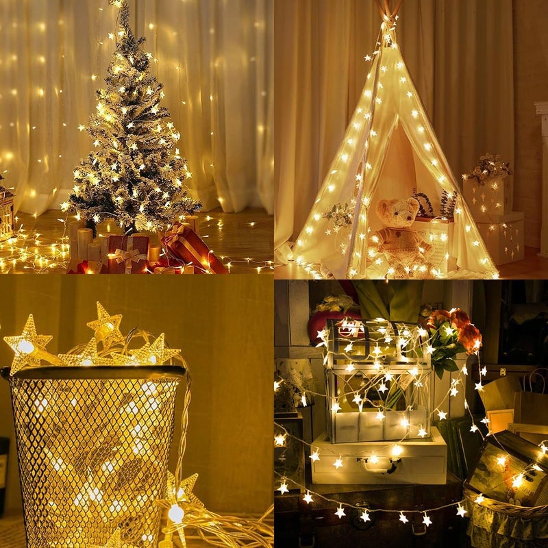 Duomama 20 FT 40 LED Star String Lights, Warm White Battery Powered Fairy Lights, Twinkle Hanging Lights for Indoor & Outdoor, and Home Decor - Image 5