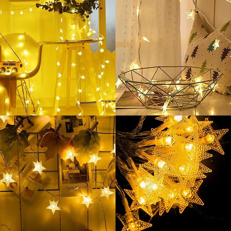 Duomama 20 FT 40 LED Star String Lights, Warm White Battery Powered Fairy Lights, Twinkle Hanging Lights for Indoor & Outdoor, and Home Decor - Image 3
