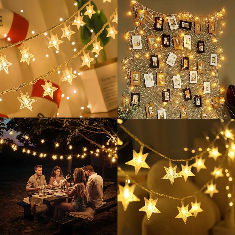 Duomama 20 FT 40 LED Star String Lights, Warm White Battery Powered Fairy Lights, Twinkle Hanging Lights for Indoor & Outdoor, and Home Decor - Image 2