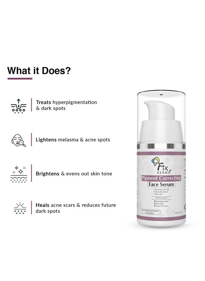 FIXDERMA 10% Tranexamic Acid Serum, Pigment Correcting Serum | Face Serum For Melasma, Hyperpigmentation & Acne Spots | Acne Serum | Face Serum For Men & Women - 15G  - Image 2