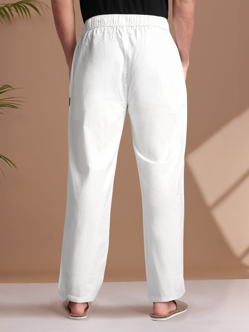 بيونغ بنطلون بيجامة فضفاض أبيض - Image 3