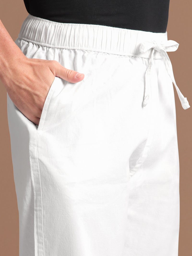 بيونغ بنطلون بيجامة فضفاض أبيض - Image 5