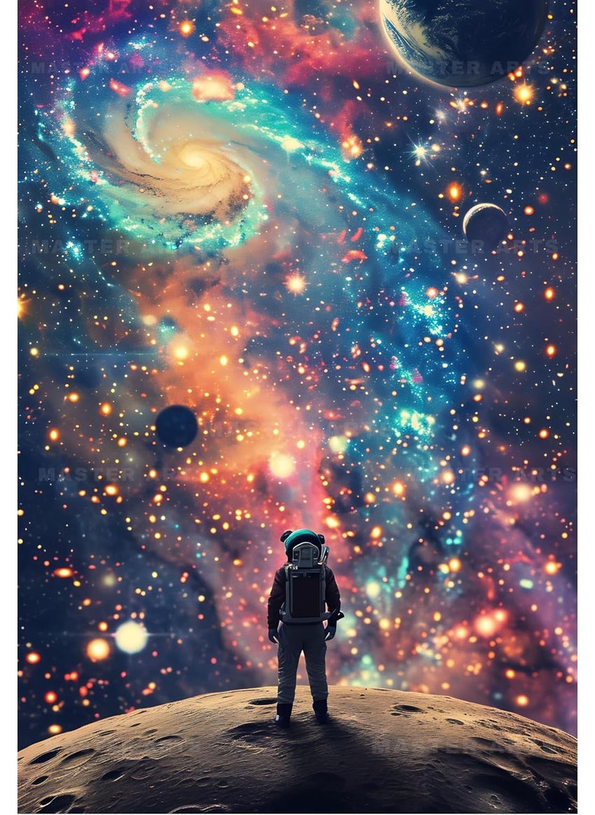 Master Flame Master Flame Space Themed Classic Aesthetic Wall Art Poster for Living Room Home Wall Decor Poster without frame Space Astronaut Earth Science Pilot Rocket A4 FRAMED SPACE8  - Image 2