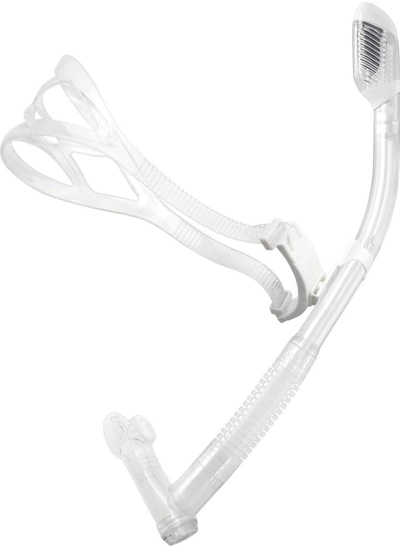 Aookay Front Snorkel, Dry Top Snorkel, Comfort Mouthpiece, One-way Purge Valve, Suitable for Pool/Open Water/Swimming/Scuba Snorkeling (Transparent)  - Image 1