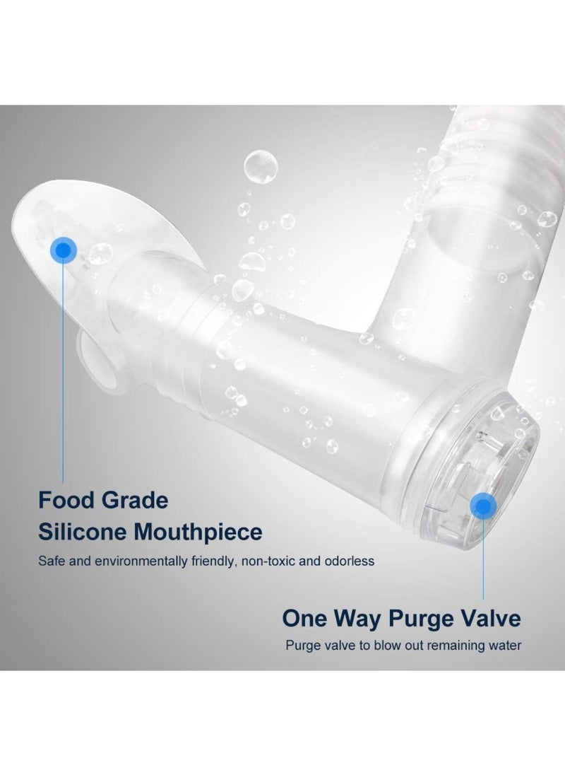 Aookay Front Snorkel, Dry Top Snorkel, Comfort Mouthpiece, One-way Purge Valve, Suitable for Pool/Open Water/Swimming/Scuba Snorkeling (Transparent)  - Image 2
