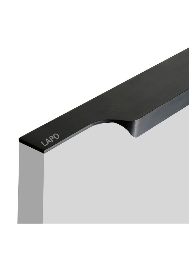 LAPO 5 Pack Exclusive 16 Inch Aluminum Kitchen Profile Handle, Drawer Handle for Kitchen, Cabinet Profile Handle, Wardrobe Pull Handle for Home, Hotel, Office (Black Finish, Pack of 5) P-002 - Image 2