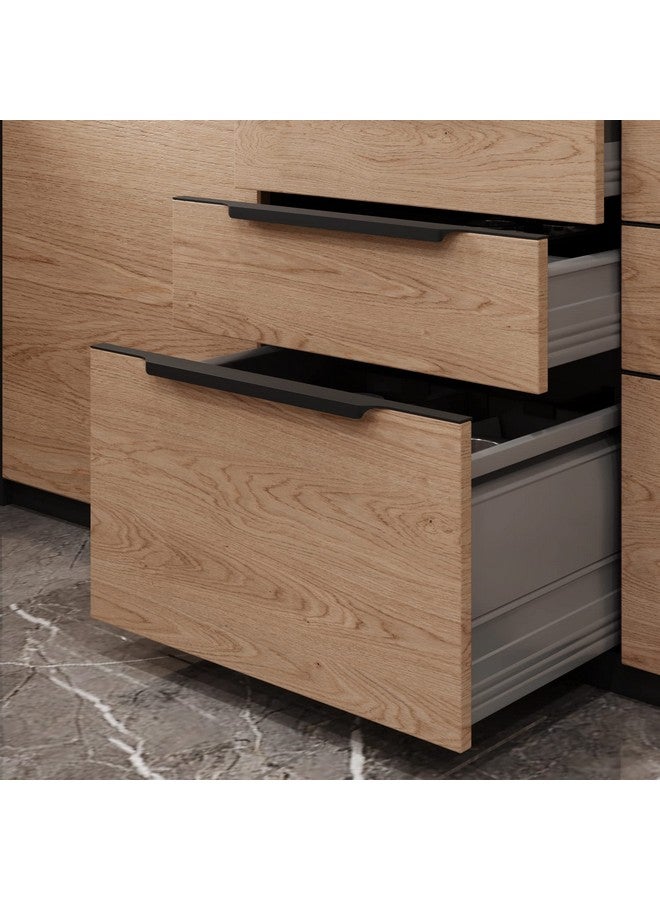 LAPO 5 Pack Exclusive 16 Inch Aluminum Kitchen Profile Handle, Drawer Handle for Kitchen, Cabinet Profile Handle, Wardrobe Pull Handle for Home, Hotel, Office (Black Finish, Pack of 5) P-002 - Image 3