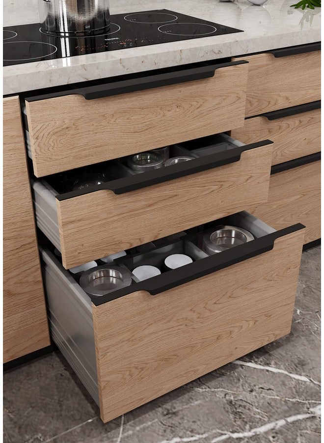 LAPO 5 Pack Exclusive 16 Inch Aluminum Kitchen Profile Handle, Drawer Handle for Kitchen, Cabinet Profile Handle, Wardrobe Pull Handle for Home, Hotel, Office (Black Finish, Pack of 5) P-002 - Image 4