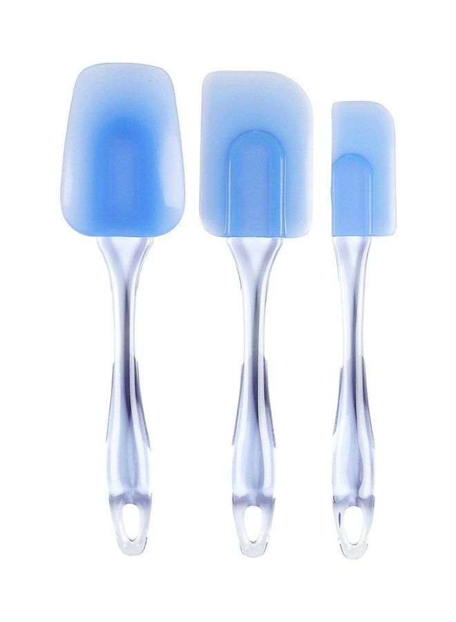 3-Piece Non-stick Silicone Spatula Set Blue 25.7x6x3.5cm - Image 1