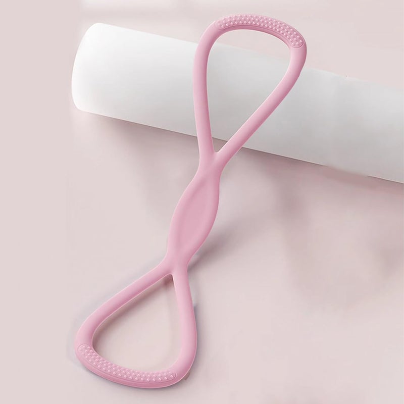 Treayes Figure 8 Resistance Band, 2025 New Figure 8 Resistance Bands for Women, Exercise Band with Handles for Working Out, Arm, Back, Fullbody Yoga Pulling Rope, Elastic Stretch Bandsï¼ˆ15 LB(Pink) - Image 1