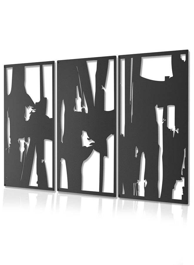 Gouisalin 3 Pack Black Abstract Metal Wall Art Decor, Modern Minimalist Single Line Art Décor, 3D Textured Structure Sculptures Hanging Wall Home Decor for Living Room Bedroom Bathroom Office(11"x15.7") - Image 1