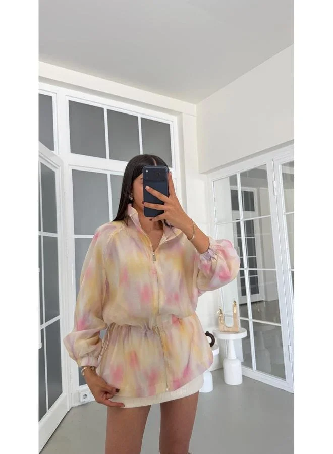 Gaus  Multi‑Color Patterned Waist Elastic Lined Jacket GAUS‑01986. for Women | Best Price UAE