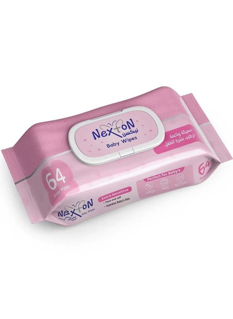 NEXTON BABY WIPES 64 PCS - Image 1