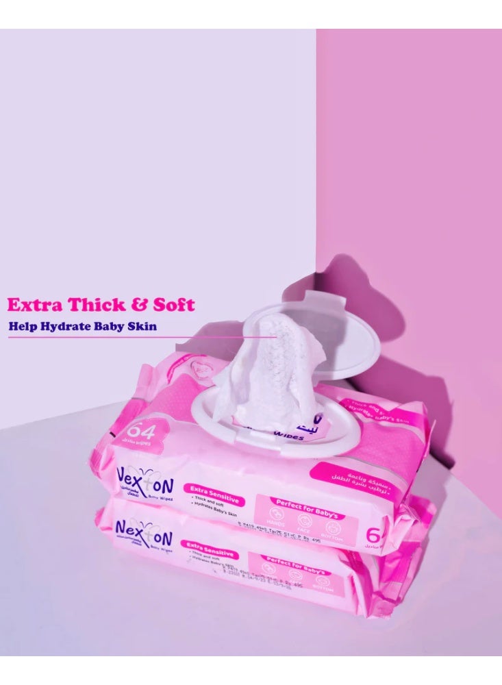NEXTON BABY WIPES 64 PCS - Image 2
