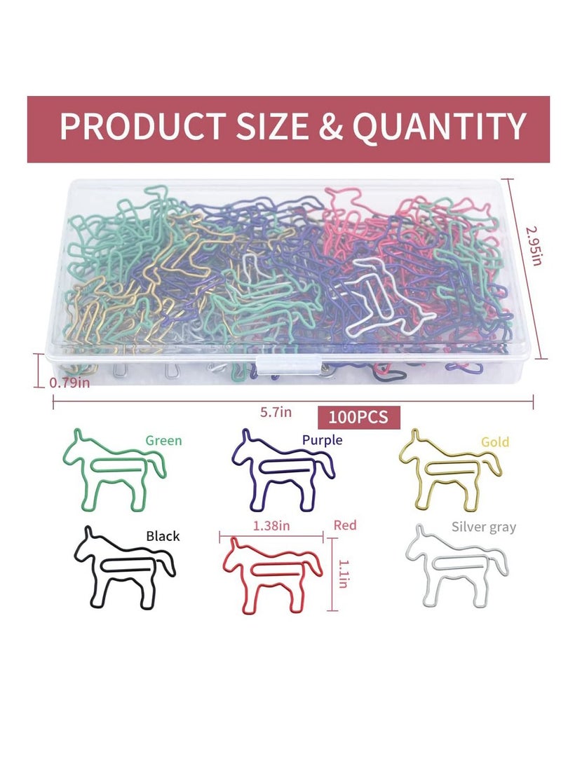 Excefore - 80 PCS Cute Animal Shaped Paperclips, Cute Paper Clips Assorted, 6 Colors in Gift Box for Students Office Stuffer, Kids Children Party Invitation Card Student Scrapbooks Notebook - Image 1