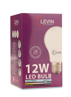 Levin Germany Levin A-Bulb 12W 6500K Warm White LED Bulb E27 220-240V IP20 220° Ø65 x L125, Flicker Free Non-Dimmable, Frosted Finish, Suitable for Residential & Commercial Application  - Image 2