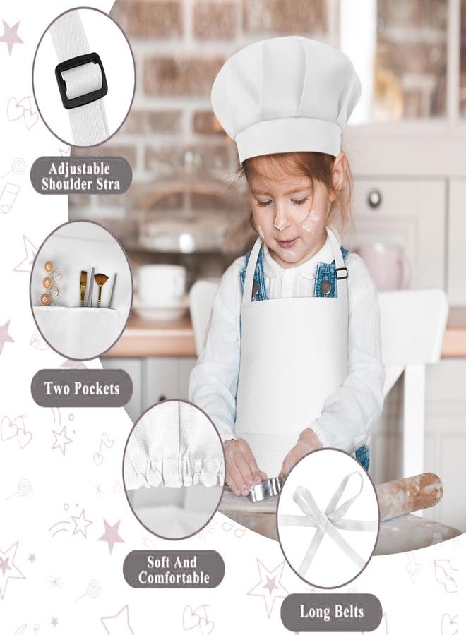 uniformer Kids Apron with Chef Cap for Cooking, Baking, Painting Art & Crafts | Adjustable Child Apron with 2 Pockets | Great for Kitchen, School (White_PO1) - Image 4
