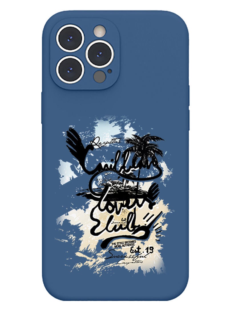 Theodor Protective Slim Fit Case Liquid Silicone Cover with Full Body Protection Anti-Scratch Shockproof Case For iPhone 12 Pro Max Blue  - Lovers club Black copy - Image 1