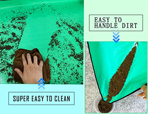 BIUWING Extra Large Plant Repotting Mat,Thickened Waterproof for Indoor Plant Transplanting and Mess Control,Foldable Succulent Portable Gardening Mat (43'*30',Green) - Image 3