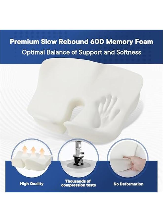 MIXDE Premium Comfort Seat Cushion, Non-Slip Orthopedic 100% Memory Foam Coccyx Cushion for Tailbone Pain, Cushion for Office Chair Car Seat, Back Pain u0026 Sciatica Relief (grey) - Image 4