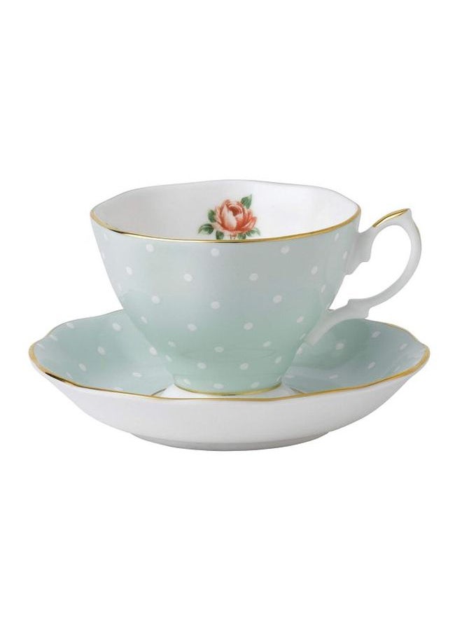 Generic 3-Piece Place Setting Set Green/White/Gold  - Image 3