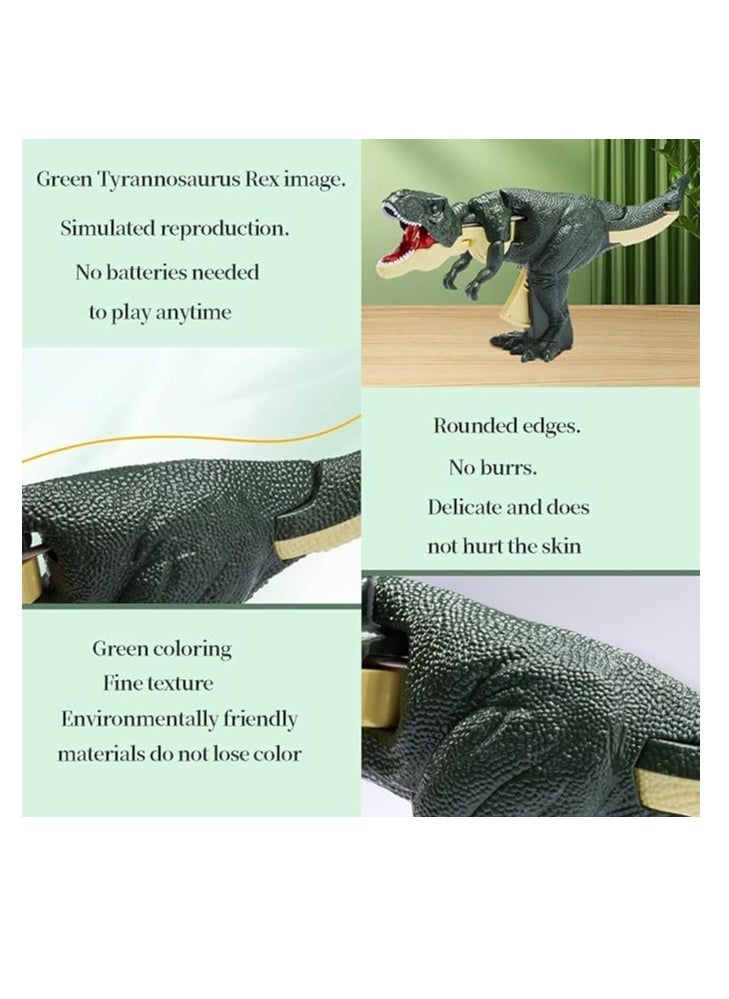 OUYoo - OUYoo Funny Dinosaur Toys - Trigger The T-Rex with Sound and Light Effects - Dino Fidget Novelty Gag Toy, Dinosaur Chomper Toys - fun Interactive Dinosaur Gift for Boys Girls 3+ Year Old (Green) - Image 1