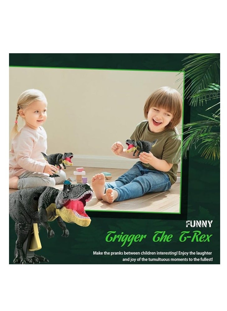 OUYoo OUYoo Funny Dinosaur Toys - Trigger The T-Rex with Sound and Light Effects - Dino Fidget Novelty Gag Toy, Dinosaur Chomper Toys - fun Interactive Dinosaur Gift for Boys Girls 3+ Year Old (Green)  - Image 5