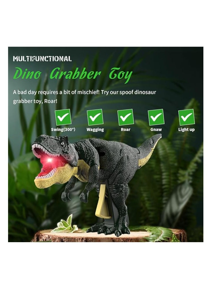 OUYoo OUYoo Funny Dinosaur Toys - Trigger The T-Rex with Sound and Light Effects - Dino Fidget Novelty Gag Toy, Dinosaur Chomper Toys - fun Interactive Dinosaur Gift for Boys Girls 3+ Year Old (Green)  - Image 4