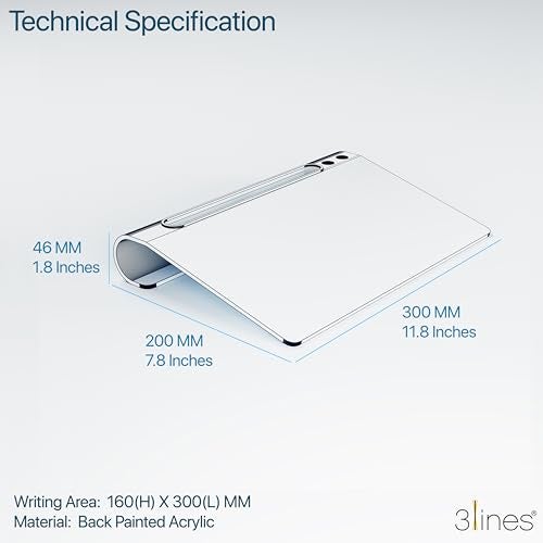 3 Lines Daily Slate | White Acrylic Writing Board for Desk | Dry Erase| with Phone & Marker Holder | Ideal for Home & Office |Includes Markers & Cleaning Cloth | Daily Planner | Large - Image 4