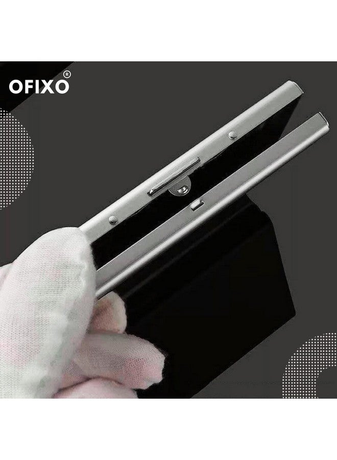 OFIXO حامل بطاقة الائتمان OFIXO واقي من الفولاذ المقاوم للصدأ محفظة بطاقات ائتمان معدنية نحيفة لحالات بطاقات الائتمان للنساء أو الرجال (فضي غير لامع) - Image 3