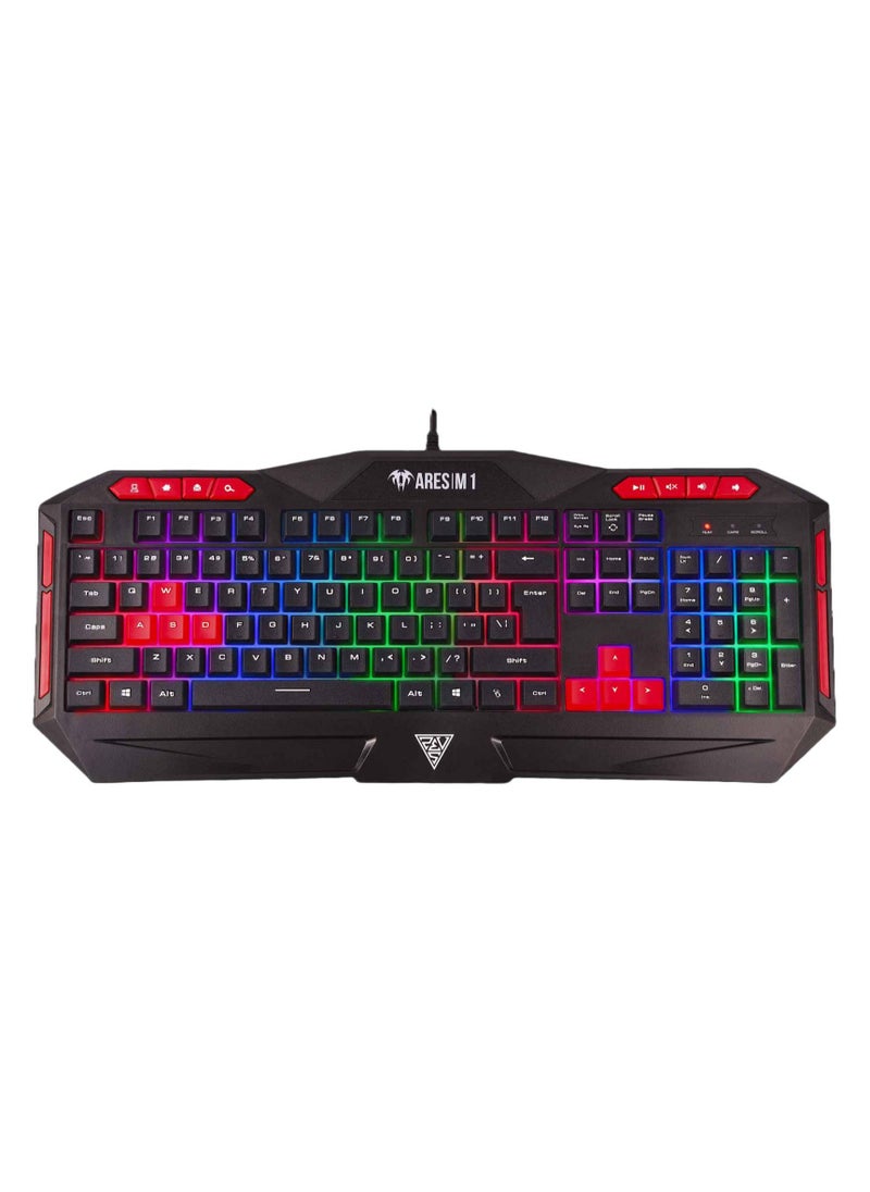 Gamdias Poseidon M2 4-in-1 Gaming Combo: Multi-color Backlit Keyboard, HD Headset, Advanced Gaming Mouse, and Double Layered Mouse Pad | Black