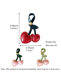 Oasisgalore Cherry Bag Charm, Cute Cherry Charm for Purse Handbags Bag Accessories PU Cherry Key Charms  - Image 2