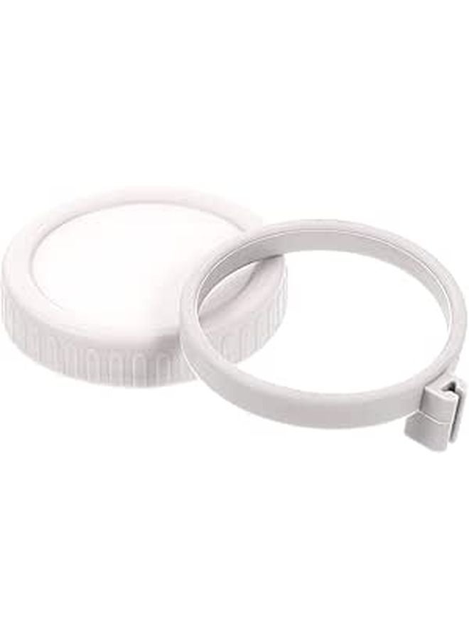 Wide Mouth Mason Jar Plastic Caps 86mm With Silicone Leak Proof Rings Replacement Lids Set For Food Storage - Image 1