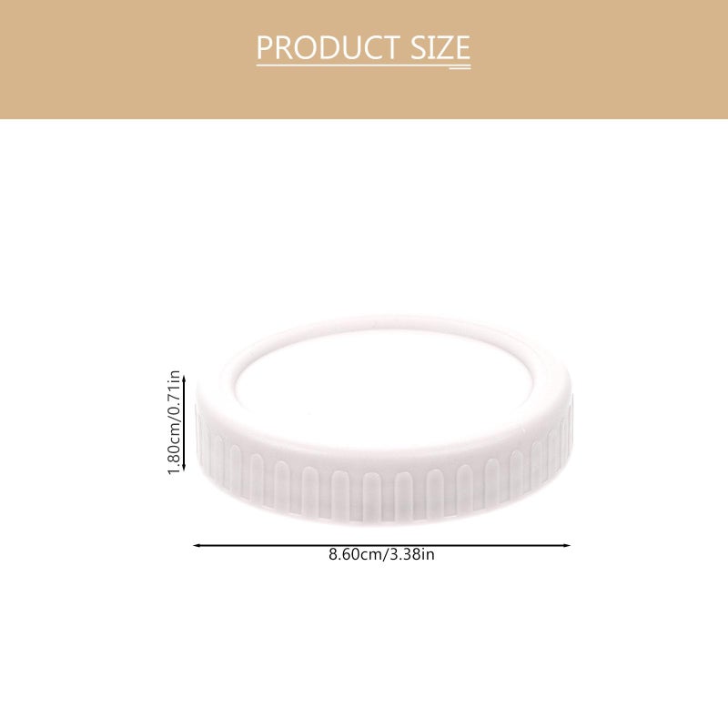 Wide Mouth Mason Jar Plastic Caps 86mm With Silicone Leak Proof Rings Replacement Lids Set For Food Storage - Image 3