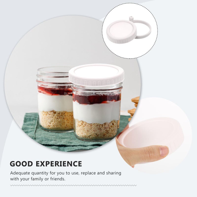 Wide Mouth Mason Jar Plastic Caps 86mm With Silicone Leak Proof Rings Replacement Lids Set For Food Storage - Image 4