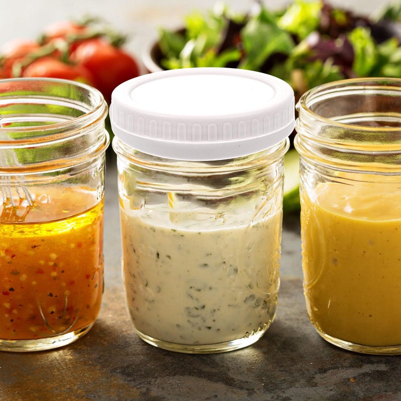 Wide Mouth Mason Jar Plastic Caps 86mm With Silicone Leak Proof Rings Replacement Lids Set For Food Storage - Image 5