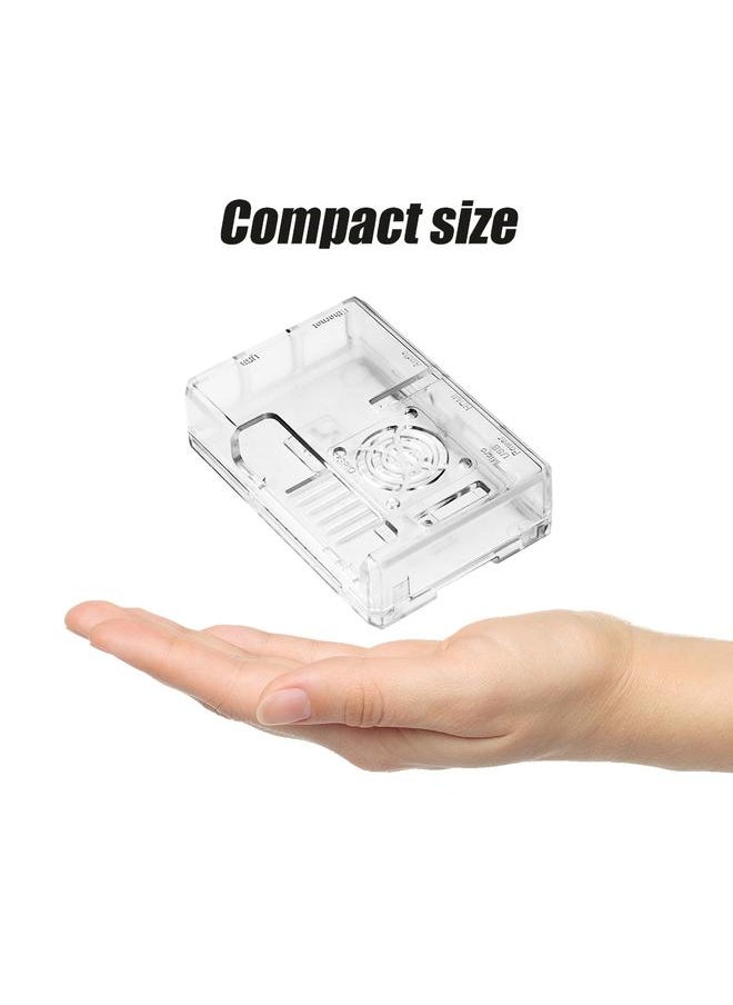 Thoraya Protective Case Shell Enclosure Box with Fan Hole for Raspberry Pi 3 Model B (Transparent)  - Image 3