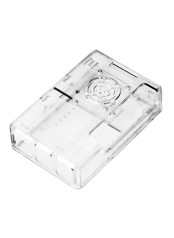 Protective Case Shell Enclosure Box with Fan Hole for Raspberry Pi 3 Model B (Transparent)