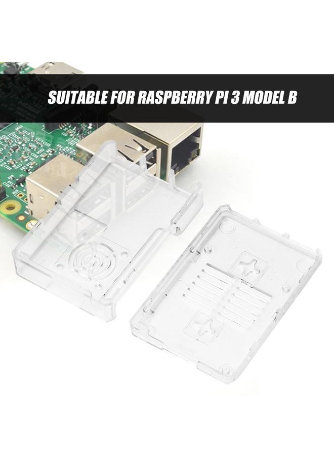 Thoraya Protective Case Shell Enclosure Box with Fan Hole for Raspberry Pi 3 Model B (Transparent)  - Image 5
